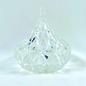 Shannon Godinger Hershey Kiss Candy Dish Lead Crystal Lidded Vintage 2 Piece